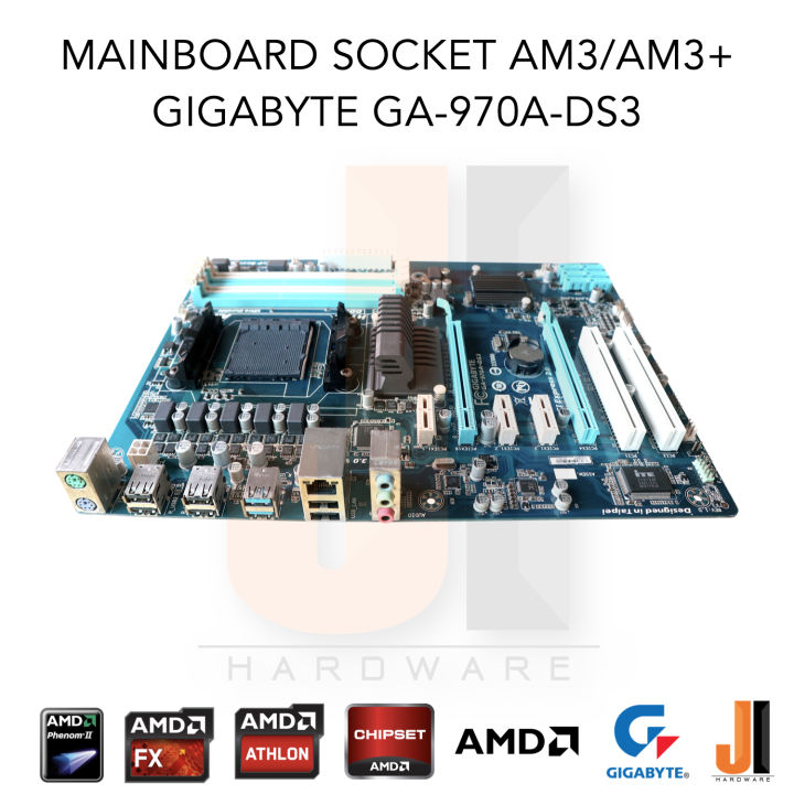 mainboard-gigabyte-ga-970a-ds3-am3-am3-support-amd-fx-phenom-ii-athlon-ii-sempron-125-watts-tdp-สินค้ามือสองสภาพดีมีฝาหลังมีการรับประกัน