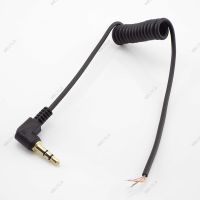 3.5mm Male 3 Pole Jack Audio Cable Right angle DIY Headphone Spring wire Line Strand Earphone Maintenance Repair WB15TH