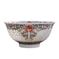 Jingdezhen เซรามิกเคลือบชามโบราณอุณหภูมิสูงเครื่องใช้บนโต๊ะอาหารระดับไฮเอนด์