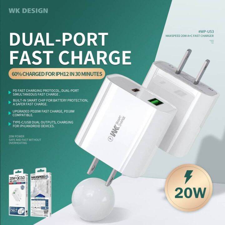 wk-wp-u53-หัวชาร์จ-usb-quick-charge3-0-pd-20w