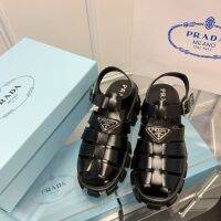 2023 PradaˉNew Summer Hollow Out Versatile Elevated Thick Sole Sandals