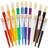 10Pcs Paint Brush For Children Oil Watercolor Painting Candy Color Plastic Handel Bristel Brushes Gouache Drawing Art Supply Paint Tools Accessories