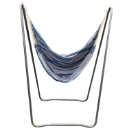 Hammock with base, (maximum load capacity: 100 kg.)  size 130 x 90 x 180 cm. Blue - White