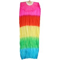 Colorful Belly Dance Dancing Silk Bamboo Long Fans Veils For Folk Dance 1.8m