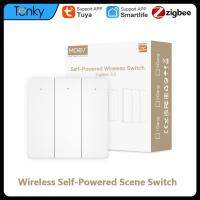 Tuya สมาร์ท ZigBee สวิตช์ฉากพลังงานด้วยตนเองไม่มีแบตเตอรี่ไม่มีสายไฟควบคุมพลังงานจลน์สำหรับบ้านอัตโนมัติสถานการณ์ App ควบคุม