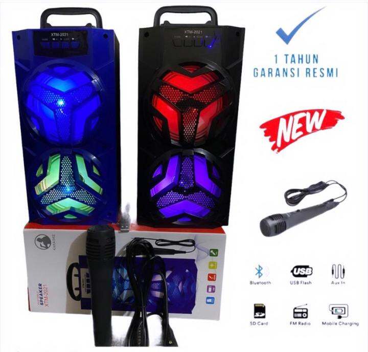 Paling Diminati Speaker Bluetooth Portable XTM2021 Bonus Mic Speaker