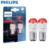 Philips Ultinon Pro3000 S25 P21/5W BAY15d 12V 11499U30RB2 Red Color Turn Signal Lamps Stop &amp; Tail Light Reverse Bulbs, 2pcs