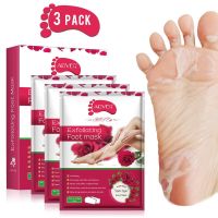 Foot Mask 3 Pack, Exfoliating Foot Peel Mask for Cracked Heels, Dead Skin and Calluses, Repairs Rough Heels(lavender)