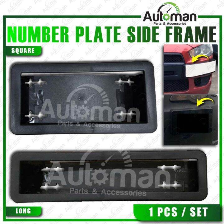 Car Universal Front Bumper Number Plate Base Frame Design Evo Black Car