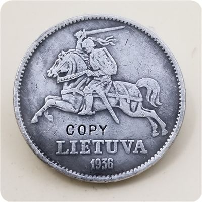 เหรียญ1936 Lituania 10 Litu Vytautas คัดลอก
