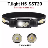 ไฟฉายคาดหัว led ชาร์จได้ ไฟฉายคาดหัวกันน้ำ Headlamp Rechargeable ไฟฉายคาดหัว 5 LED. H05B หลอด Osram P8 และLuminus SST20 2300lm แสงขาวและแสงเหลือง ไฟฉายคาดหัว แรงสูง ไฟฉายคาดหัวแรงสูงส่องไกล ไฟฉายคาดศีรษะ Headlamp ไฟคาดหัว ไฟฉายคาดหัวส่องสว่าง พร้อมส่ง