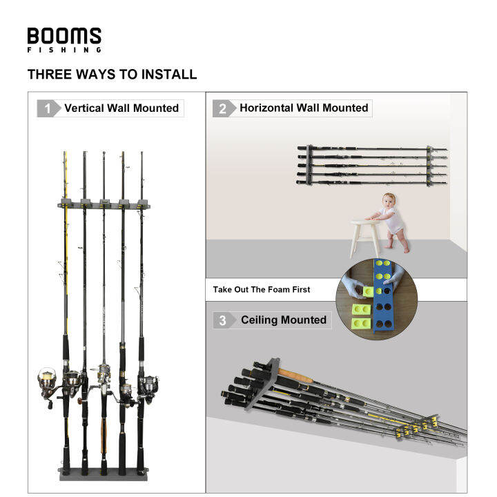 booms-fishing-wv4-fishing-rod-holders-vertical-wall-rod-rack-store-up-to-10-rods-for-fishing-pole-holder-storage-tools-4-colors