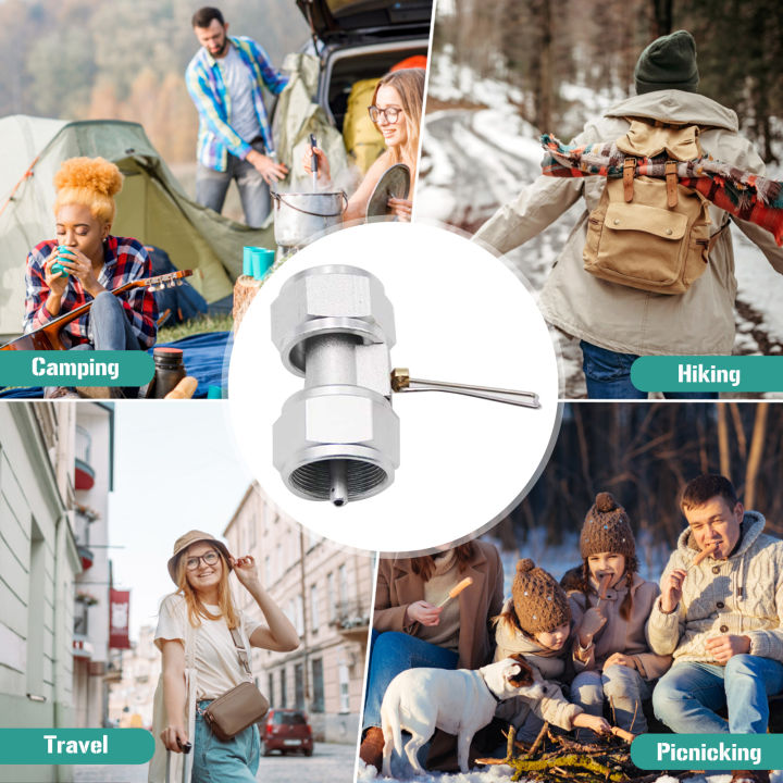 อุปกรณ์เติมแก๊สทองแดงวาล์วเติมถังแก๊สแบบอเมริกันอุปกรณ์สำหรับตั้งแคมป์
