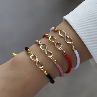 Classic Hot Infinity Sign Bracelet Women Simple Fashion Adjustable Colorful Rope Charm Bracelet For Women Jewelry Gift