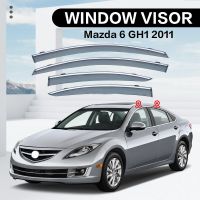 แผงกันลมติดกระจกรถยนต์สำหรับ MAZDA 6 GH1 SALOON 2Th 2011-2022คิ้วกันสาดกระจกรถยนต์ช่องระบายอากาศแผ่นเบนทางลมกระบังกันน้ำฝนแว่นตากันแดดมีสี