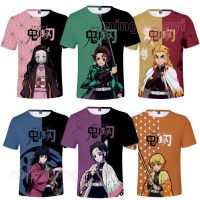 2023 NewNew Demon Slayer เสื้อยืด Kimetsu ไม่มี Yaiba 3D พิมพ์ Casual Tees สำหรับผู้ชายผู้หญิงเด็ก