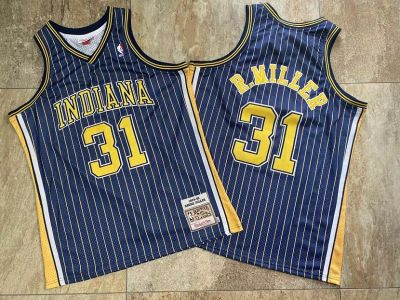 Top-quality Authentic Exquisite Embroidery Jersey Mens Indiana Pacers Reggie Miller Mitchell Ness 1994-95 Hardwood Classics Jersey -Navy
