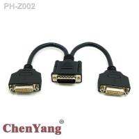 Zihan Dual DVI 24 5 Female Female to DMS-59 Male Splitter Extension Cable for Graphics Cards Monitor