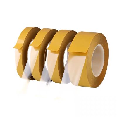 ❇❉❀ 1Roll 50M PET Double Sided Super Sticky Adhesive Tape Heat Resistant 0.05mm Thick Transparent PET Strong Double-sided Tape
