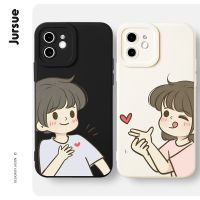 JURSUE เคสคู่ เคสไอโฟน คู่รัก กันกระแทกซิลิโคนนุ่มลายการ์ตูนน่ารักตลก เคสโทรศัพท์ Compatible for iPhone 14 13 12 11 Pro Max SE 2020 X XR XS 8 7 6 6S Plus xsmax 6splus 7plus 8plus พลัส XYH283