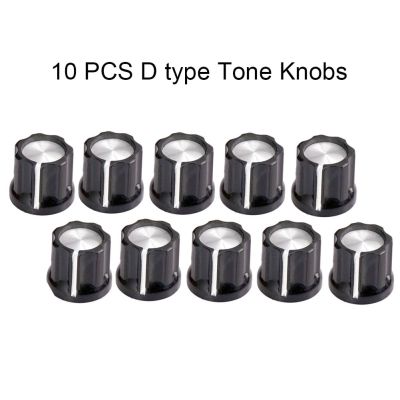 10pcs D Type 6mm Shaft Hole Volume Control Potentiometer Knob Musical Instruments Guitar Bass Accessories Control Knobs Guitar Bass Accessories