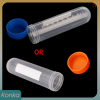 ✨ Konka 10pcs 50ml พลาสติก centrifuge ท่อท่อ Vial Lab ทดสอบภาชนะที่มี4ด้านล่าง