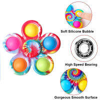 Tie Dye Pop Fidget Spinner Toys for Kids Push Bubble Hand Spinner Boys Stress Relieve Decompression Squeeze Toys Antistress Gift