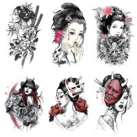 【YF】 Geisha Fake Tattoo Stickers for Woman Half Arm Tatouage Ephemere Femme Tatuaze Tymczasowe Sexy Adesivo Waterproof Tatoo