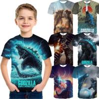 COD DSGRGTRDRT 2021 New Godzilla Vs King Kong 3D Kids T-Shirt Boys Girls Fashion Summer Hip Hop Graphic Short Sleeve Printed T Shirt