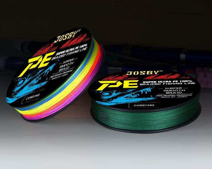 josby-pesca-เอ็นตกปลาถัก8เส้นข้อต่อก๊อกโพลีเอสเทอรีนทุกอย่างสำหรับบินสาย-monofilament-100เมตร200เมตร300เมตร500เมตร