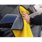 Khăn lau vàng xám microfiber cho ô tô, xe hơi, xe máy B609