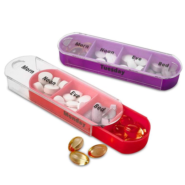 xiegk-สีสัน-พลาสติก-แยก-กล่องเก็บยา-28-ช่อง-ตลับยา-ที่ใส่ยา-pillbox-รายสัปดาห์-กล่องใส่ยา-กล่องยา-7-วัน