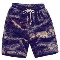 15 Color Mens Casual Beach Floral Shorts New Summer Fashion Straight Cotton Linen Bermuda Hawaiian Short Pants Male Brand