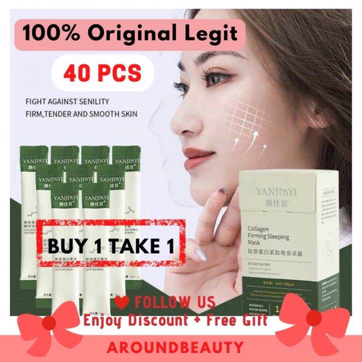 New 2023 (Buy 1 Take 1)Original Legit Collagen Firming Sleeping Mask 20 Sachets/Box Collagen