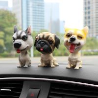 【Two dog sells cars】ตุ๊กตายางเรซินสำหรับตกแต่งเครื่องประดับรถยนต์น่ารัก,Hiasan Interior ตกแต่งรูปสุนัขของเล่นส่ายหัวได้อุปกรณ์หุ่นของเล่น