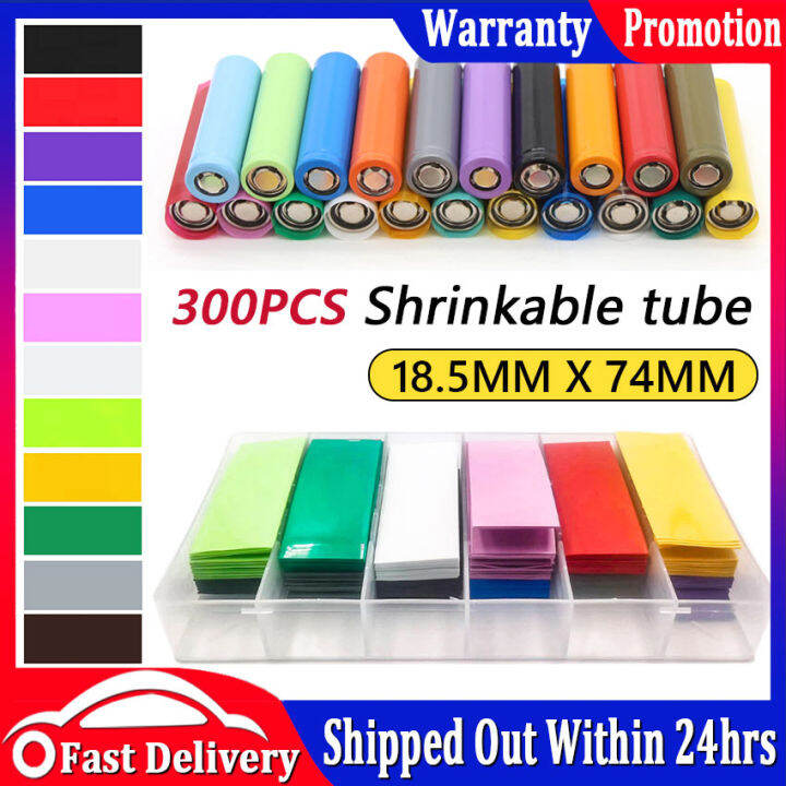 300pcs 18650 Battery Wrap Sleeve Heat Shrink Shrinkable Tube Insulated