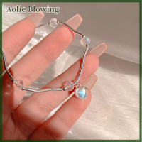 Aolie สร้อยข้อมือคริสตัลรูปหัวใจและคริสตัลสีสันสดใสสำหรับเป็นของขวัญสำหรับแฟนสาว