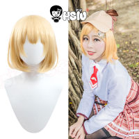 amelia watson Cosplay Wig VTuber Hololive Youtuber HSIU Light yellow short hair+free Brand Wig Cap