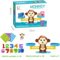 【YF】 Mini Clever Monkey Balance Scale Kids Montessori Math Toy Digital Number Board Game Educational Learning Toys Teaching Material