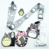 I124 Cartoon Lanyard Totoro Neck Straps ID Badge Holder Cute Anime Pendant Mobile Phone Keyring Charms Cosplay Keychain Gift