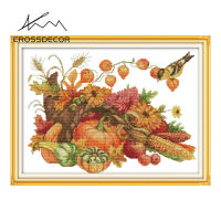 Crossdecor Cross Stitch ชุดด้วยวัสดุ Still Life พิมพ์ผ้าโรงงาน Outlet ผ้า11CT 14CT ปักชุด Craft Handmade ตกแต่งสำหรับ Sala Wall-Harvest ฤดูใบไม้ร่วง