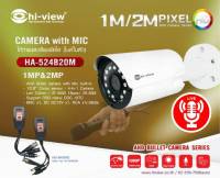 กล้องวงจรปิด AHD Hiview รุ่น HA-524B20M 2 ล้านพิกเซล + บาลัน 8 ล้าน /4 ระบบ/ มีไมค์ในตัว