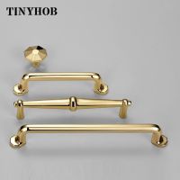 Tinyhob Zinc Alloy Cabinet Door Drawer Handle Gold Modern Simple Wardrobe Handle American Light Luxury Knob Furniture hardware