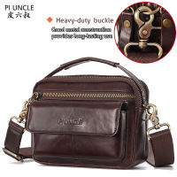 PIUNCLE Brand High Quality Genuine Leather Casual Male Waist Belt Bags Fanny Packs For Men Mens Multi-pocket Handbags Mini Shoulder Messenger Bag For Men Crossbody Multi-function Casual Hip Bum Bags Mobile Phone Pouch Money Purse Small Travel Bags