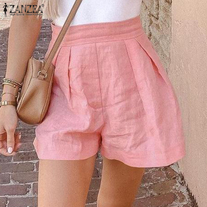 Pink High-waisted Shorts for Women
