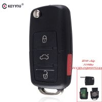 Keyyou สำหรับ Vw Volkswagen Beetle Cc Golf Jetta พาสสาท Gti พลิกกุญแจรีโมตตัวส่งสัญญาณเปิดรถกุญแจรถ Fob 4ปุ่ม315Mhz 48ชิป