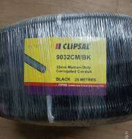 ท่ออ่อนลายลูกฟูกสีดำ (UPVC) 9032CM BK (Black) OD.32 MM. "Clipsal" (25 m/coil)