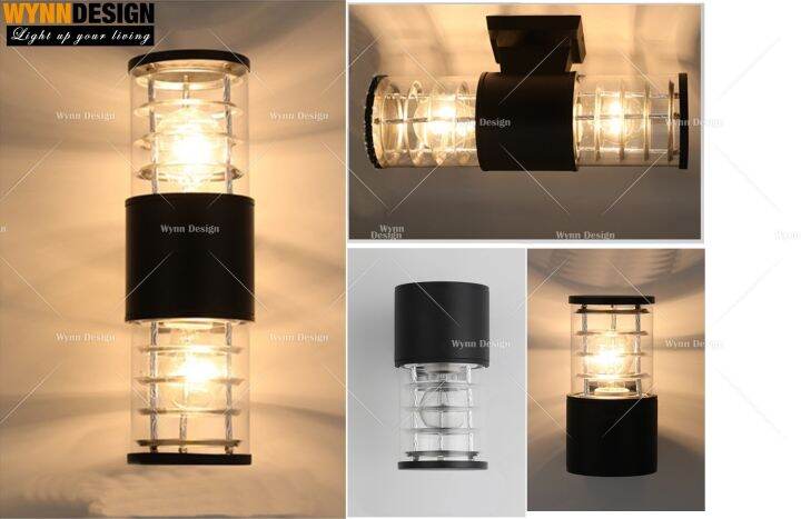 Set with LED Bulb Wynn Design Up Down Double Light Aluminium/Black ...