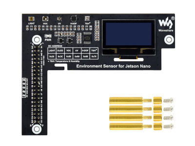 โมดูลเซ็นเซอร์สภาพแวดล้อม Waveshare ออกแบบมาสำหรับ Jetson Nano, I2C Bus พร้อมจอแสดงผล OLED ขนาด1.3นิ้ว