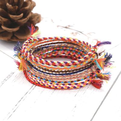 Meetvii Lucky Tibetan String Bracelets &amp; Bangles for Women Men Handmade Tassel Knots Thread Rope Bracelet Ethnic Jewelry Health Accessories